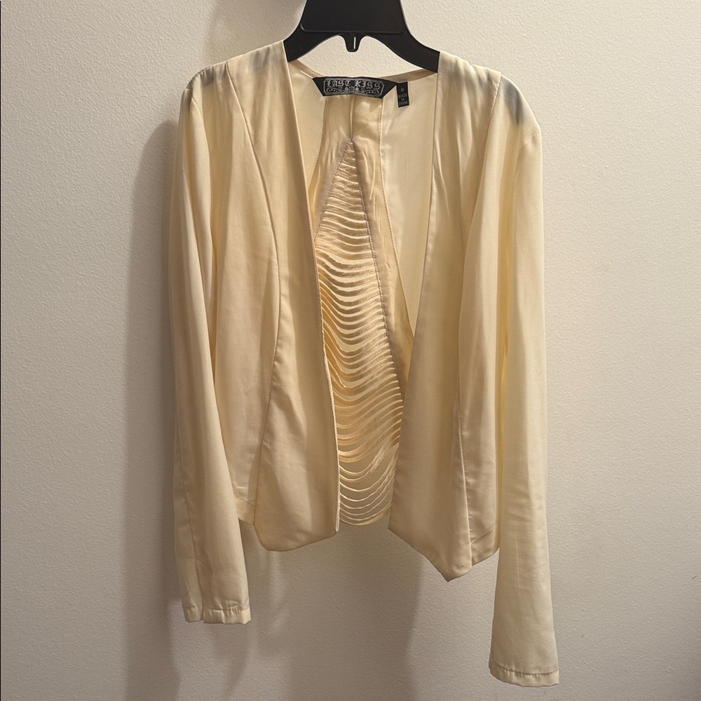 Ivory Open Front Jacket